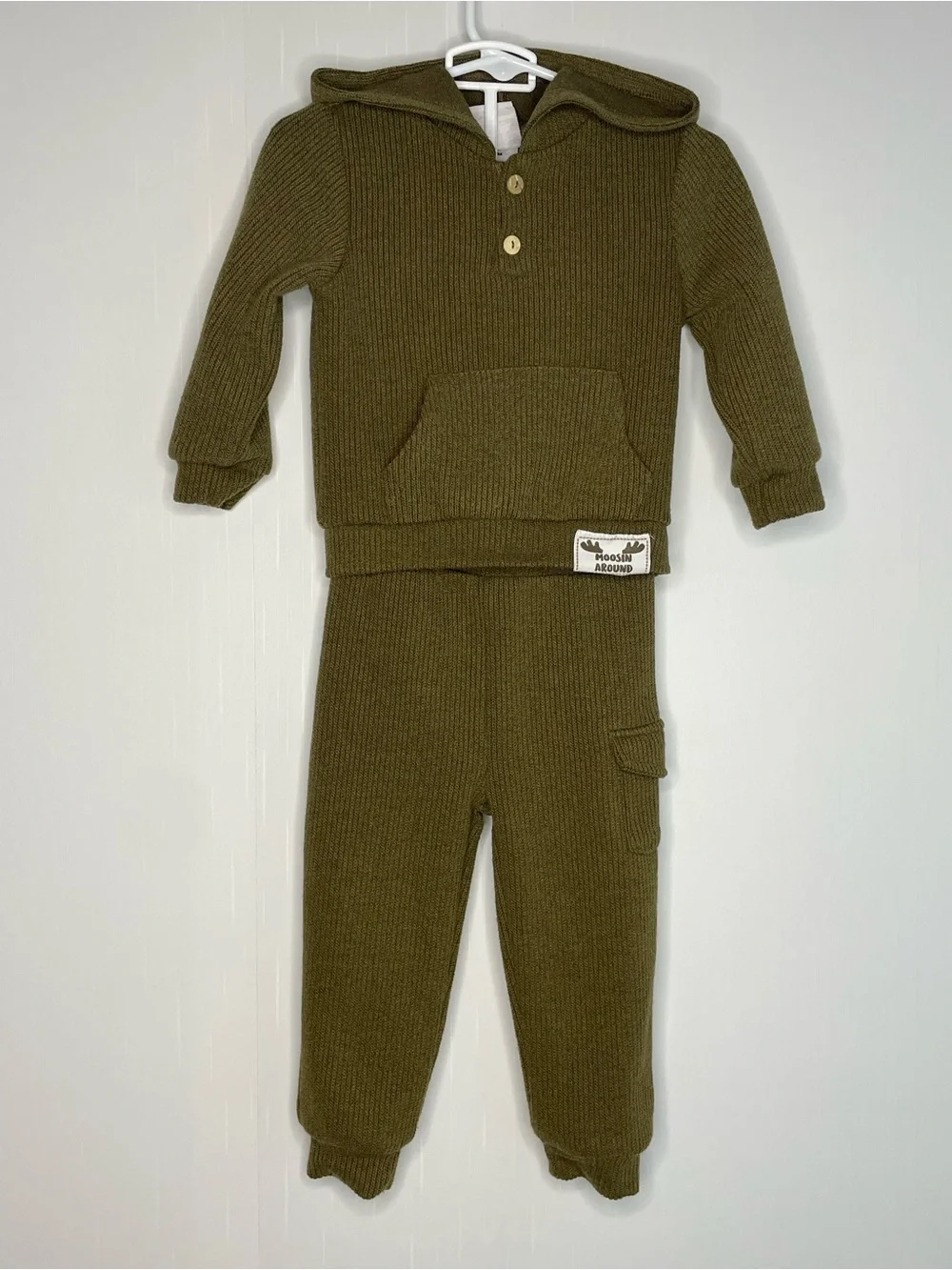 Little Ricky Moosin Around Ribbed Knit 2pc Set Soft 24 Months